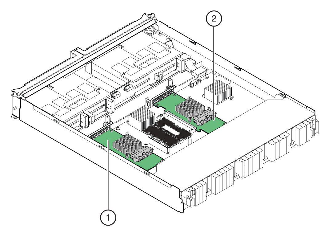 image:Illustration showing the location of the NVMe switch cards