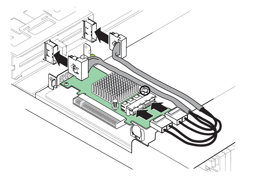 image:Illustration showing cabling details of the NVMe switch                             card