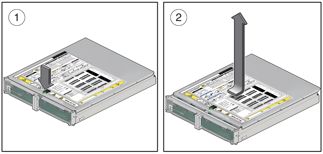 image:Graphic showing how to remove the PM top cover.