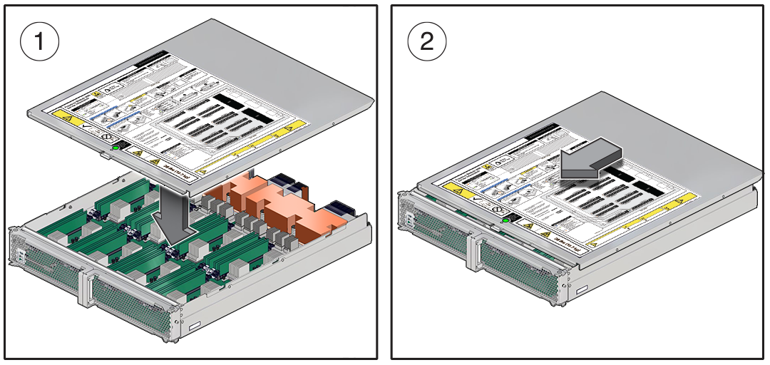 image:Graphic showing how to install the processor module                             cover.