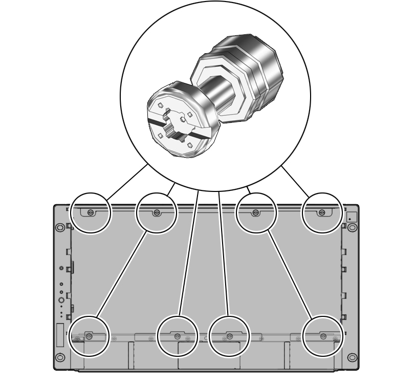 image:Graphic of rear chassis subassembly screw locations.