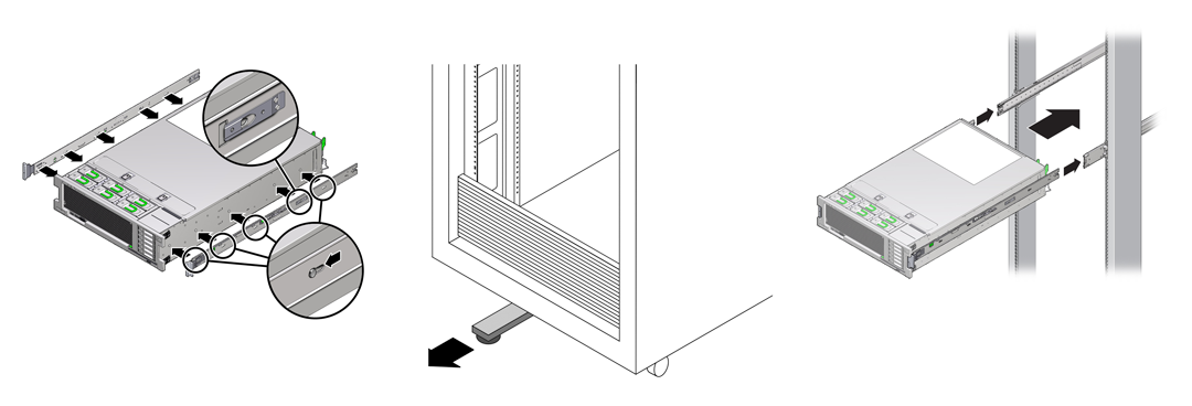 image:The graphic shows how to install the hardware.