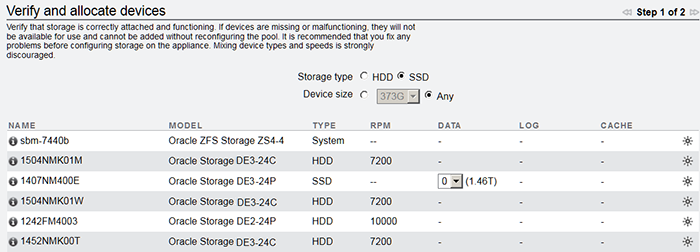 image:Image showing the verify and allocate screen and SSD as an                                 option.