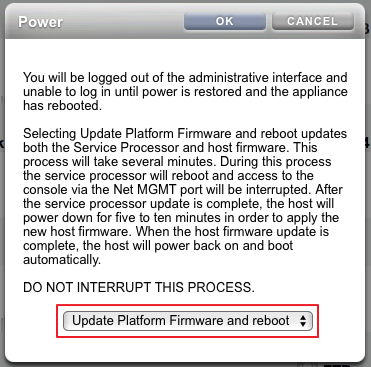 image:image showing platform firmware update option