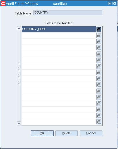 Audit Fields Window