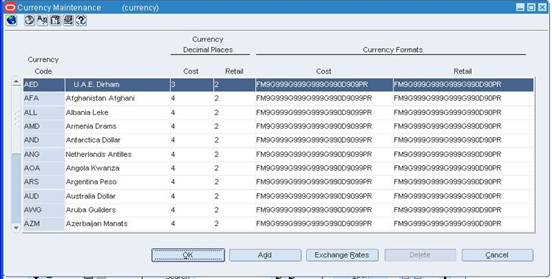 Currency Maintenance Window