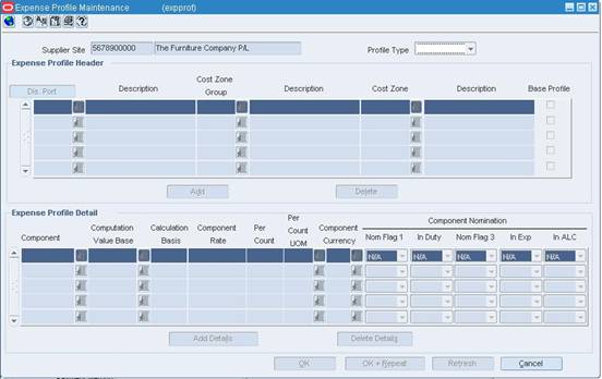 Expense Profile Maintenance Window