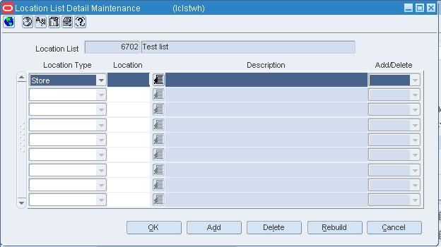 Location List Detail Maintenance Window