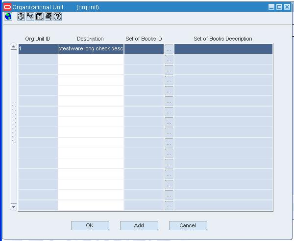 Organizational Unit Window