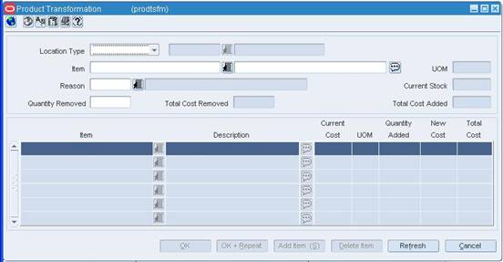 Product Transformation Window