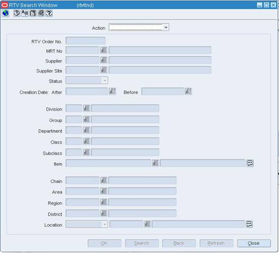RTV Search Window