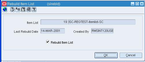 Rebuild Item List window