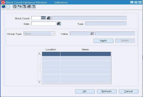 Stock Count Variance Window