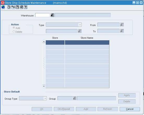 Store Ship Schedule Maintenance Window