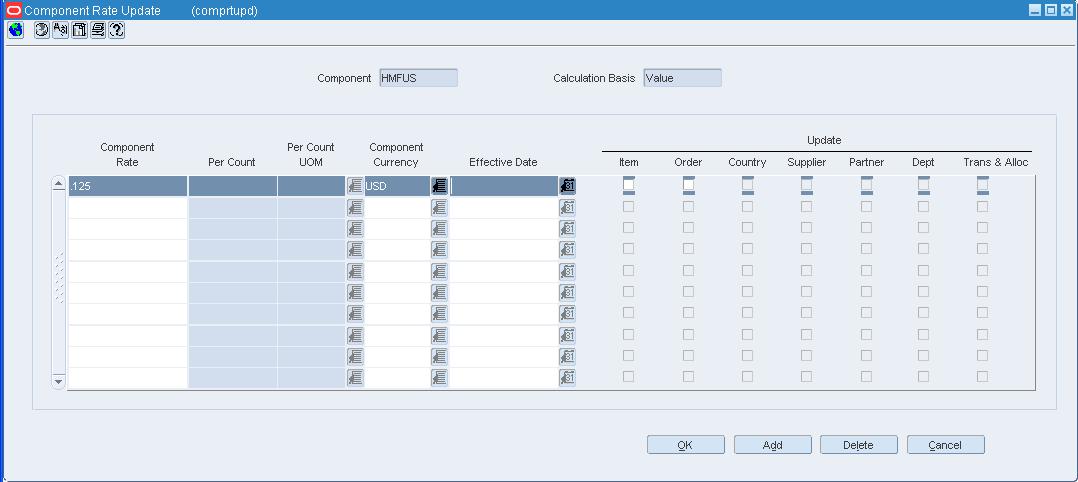 Cost Component Maintenance Window
