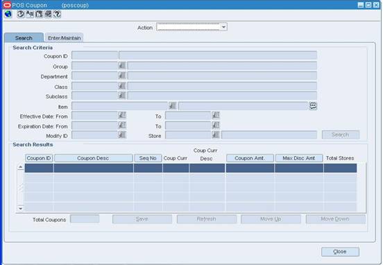 POS Coupon Window