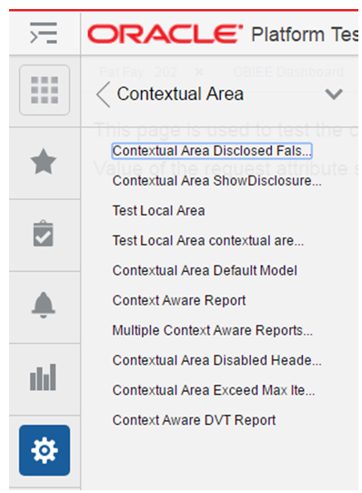 Contextual Area Menu