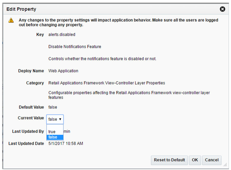 Manage Application Properties Edit Dialog