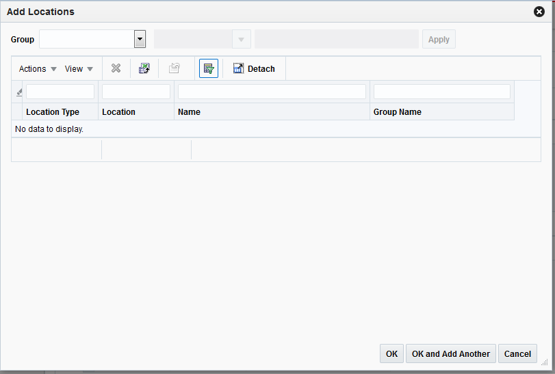 Add Locations dialog