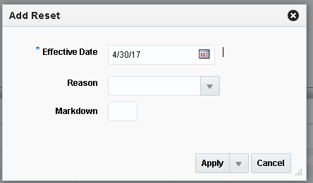 Add Reset Dialog