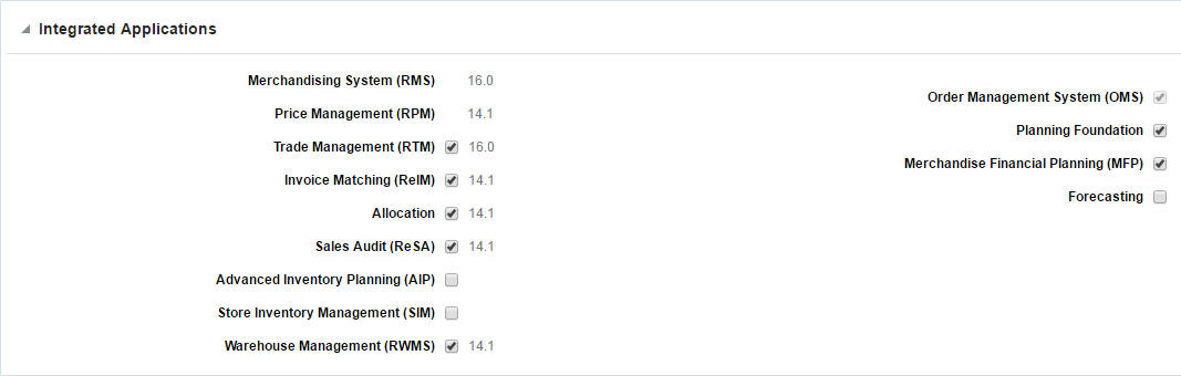 Integrated Application section
