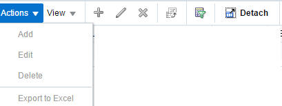 Actions Menu/Icons Stock Count Schedule