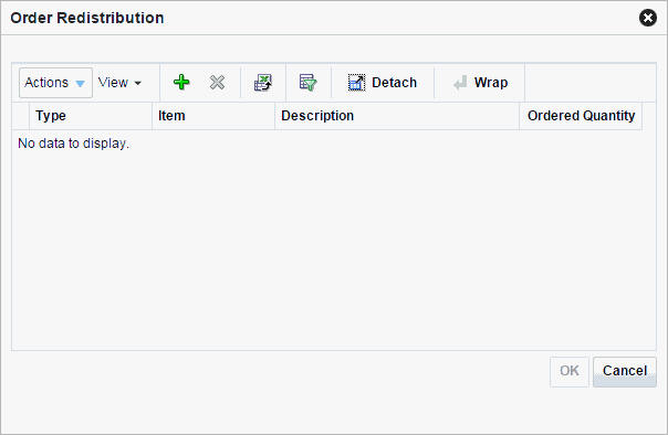 Order Redistribution window