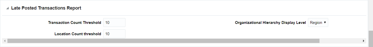 Late Posted Transactions Report section