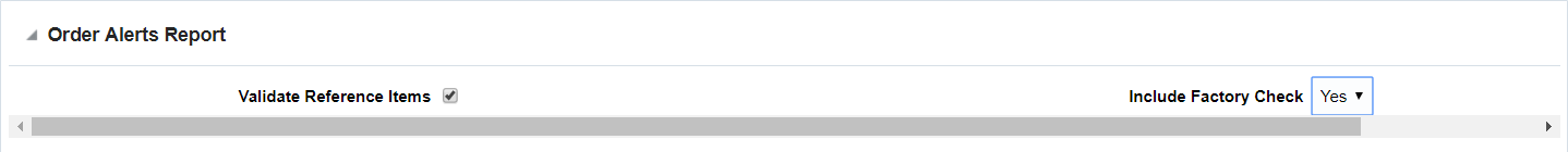 Order Alerts Report section