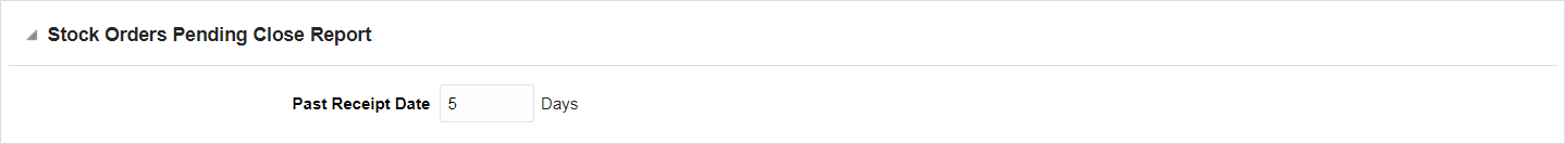 Stock Orders Pending Close Report section
