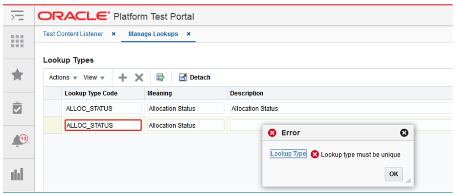 Edit Lookup Type (Existing Lookup Code)