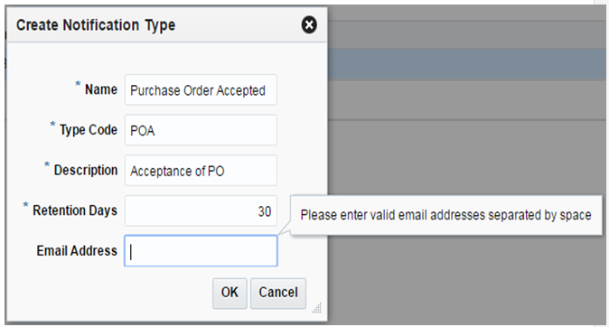 Create Notification Type Dialog
