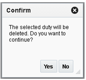 delete duty role dialog