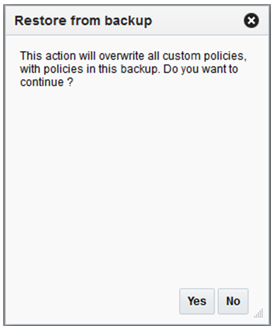 Restore from Backup Dialog