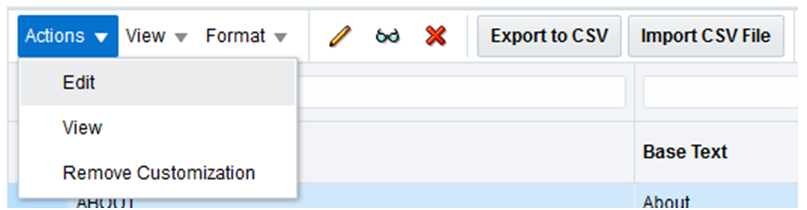 View, add, edit or delete custom text