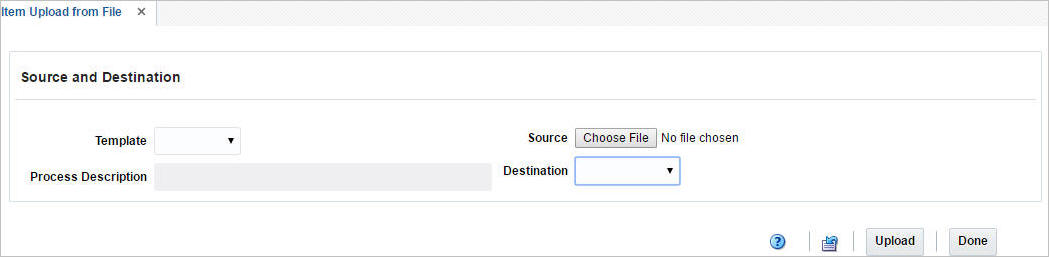 Item Upload from File window