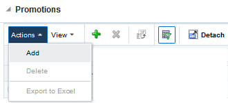 Actions Menu/Icons Promotions
