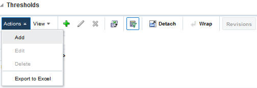 Actions Menu/Icons Threshold section