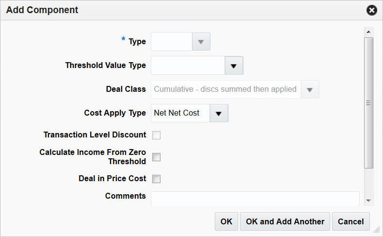 Add Component window