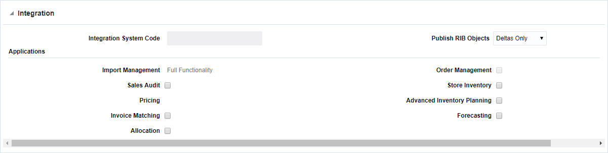 Integrated Application section