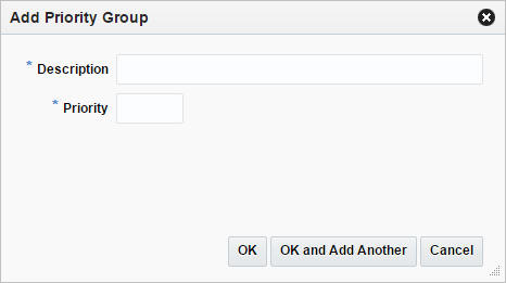 Add Priority Group window