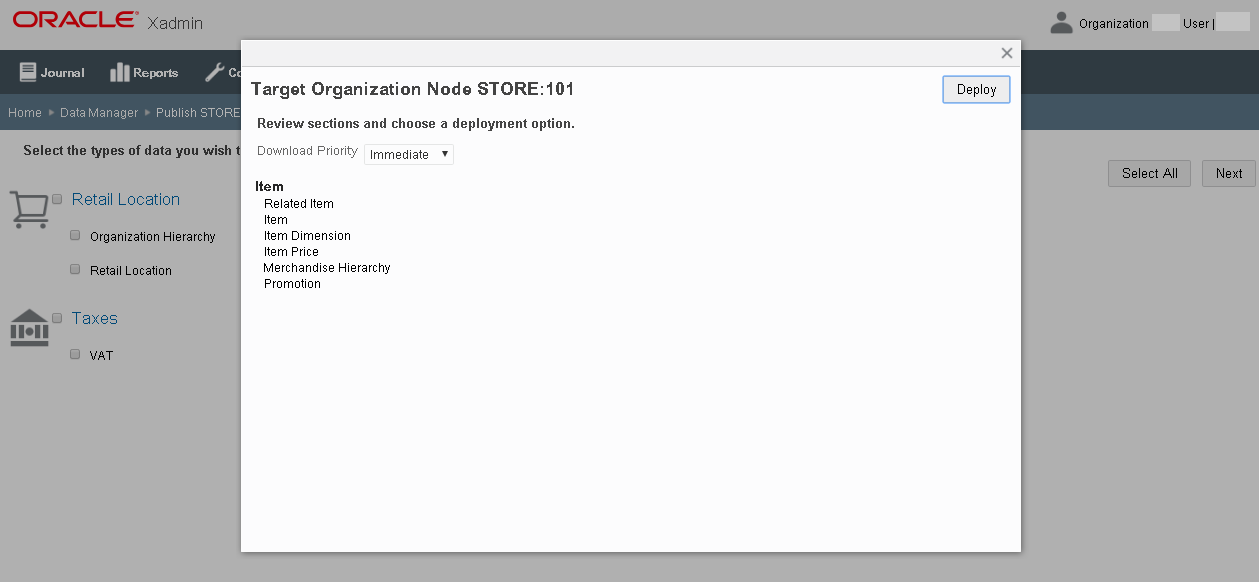 This image shows the Target Ord Note pop up.