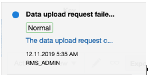 Data Upload Request Notification