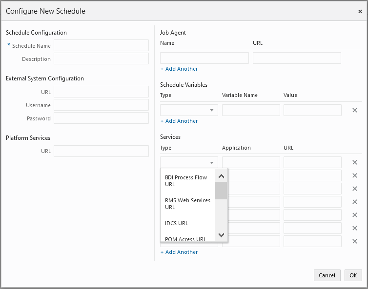 Configure New Schedule Window