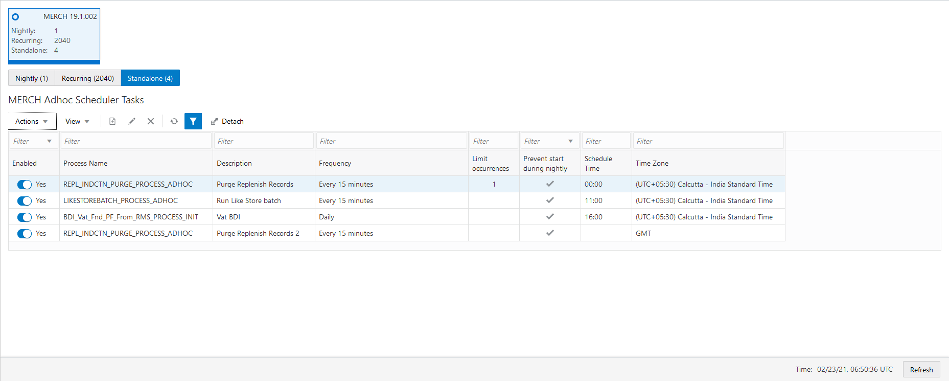 Standalone Scheduler Tasks Administration