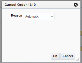 Cancel Order Window