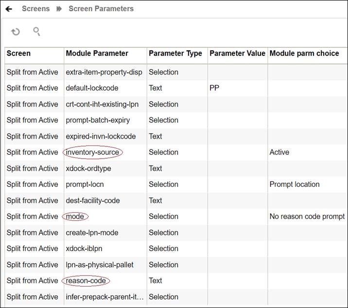 Screen Parameters Set