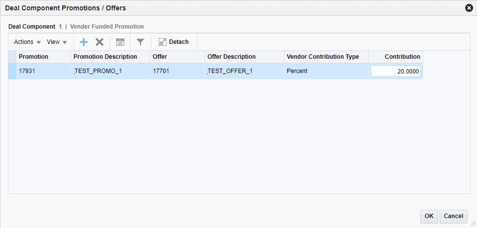 Deal Component Promotions Pop-up for Vendor Funded Promotion