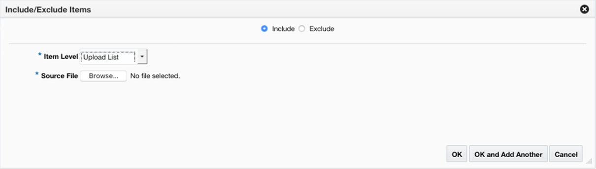 Include/Exclude Items