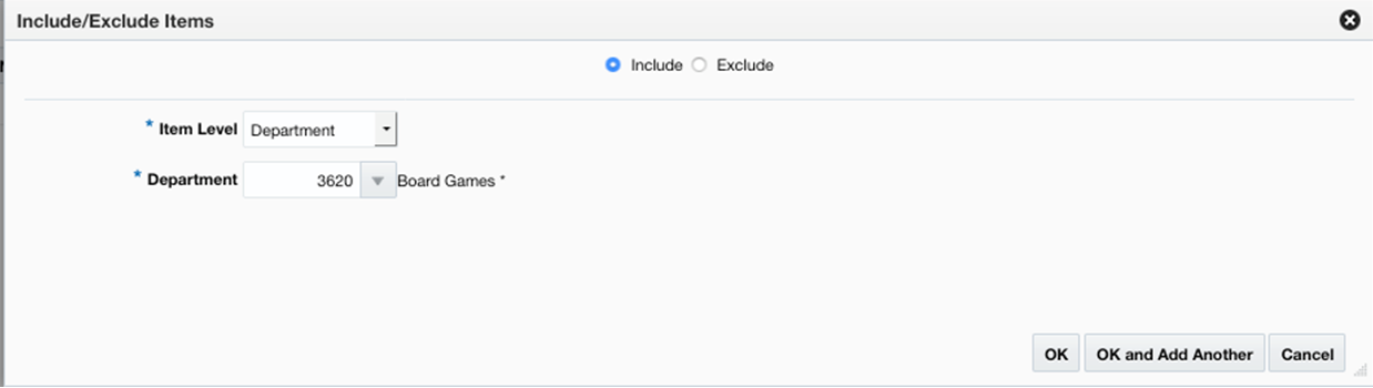 Include/Exclude Items